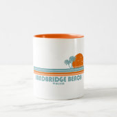 Sandbridge Beach Virginia Sun Palm Trees Tweekleurige Koffiemok (Center)