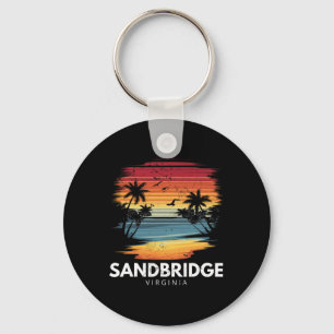 Sandbridge Beach Virginia Surfplank Surfen Vintag Sleutelhanger