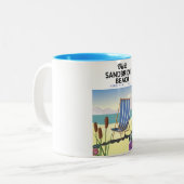 Sandbridge Beach Virginia USA, Tweekleurige Koffiemok (Voorkant links)