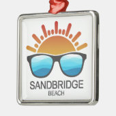 Sandbridge Beach Virginia Zonnebril Metalen Ornament (Links)
