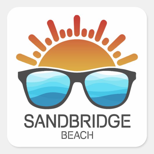 Sandbridge Beach Virginia Zonnebril Vierkante Sticker (Voorkant)
