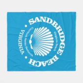 Sandbridge Beach (zeeschelp) Fleece Deken (Voorkant (Horizontaal))