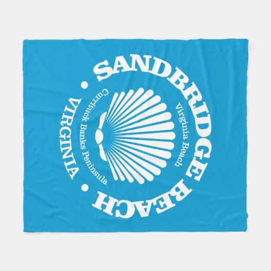 Sandbridge Beach (zeeschelp) Fleece Deken (Voorkant (Horizontaal))