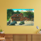 Sandburg's Summit Hotel op Ridge Route Canvas Afdruk (Insitu (Woonkamer))