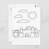 Sandcastle Adult Coloring Briefkaart (Voorkant / Achterkant)