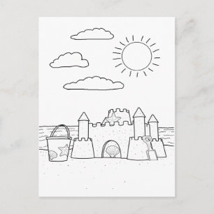 Sandcastle Adult Coloring Briefkaart