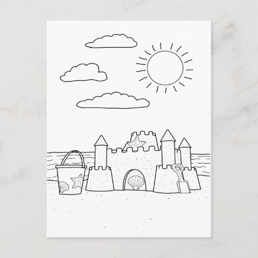Sandcastle Adult Coloring Briefkaart (Voorkant)