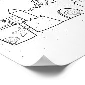 Sandcastle Adult Coloring Poster (Hoek)