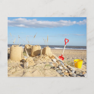 Sandcastle at Beach Briefkaart