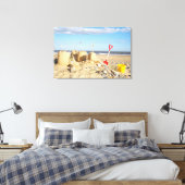 Sandcastle at Beach Canvas Afdruk (Insitu (Slaapkamer))