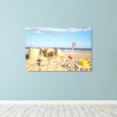 Sandcastle at Beach Canvas Afdruk (Insitu (Houten vloer))