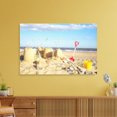 Sandcastle at Beach Canvas Afdruk (Insitu (Woonkamer))