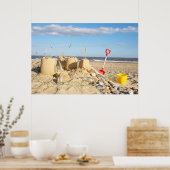 Sandcastle at Beach Poster (Keuken)