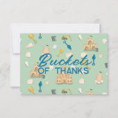 Sandcastle Beach Day Verjaardag Baby shower Bedankkaart (Voorkant)