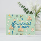Sandcastle Beach Day Verjaardag Baby shower Bedankkaart (Staand voorkant)