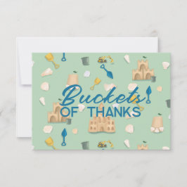 Sandcastle Beach Day Verjaardag Baby shower Bedankkaart