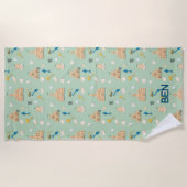 Sandcastle Beach House Aangepaste strandlaken (Voorkant)