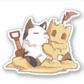 Sandcastle Cat Sticker (Voorkant)