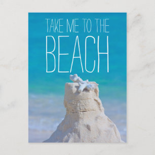 Sandcastle Coral Turquoise Zee Breng me naar een s Briefkaart