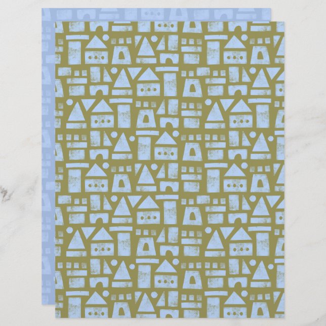 Sandcastle Green Scrapbook Paper (Voorkant / Achterkant)