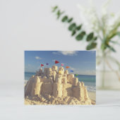 Sandcastle on Beach Briefkaart (Staand voorkant)