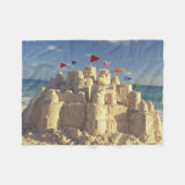Sandcastle on Beach Fleece Deken (Voorkant (Horizontaal))