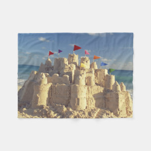 Sandcastle on Beach Fleece Deken