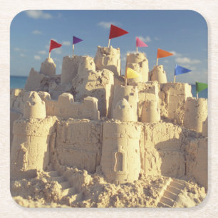 Sandcastle on Beach Kartonnen Onderzetters