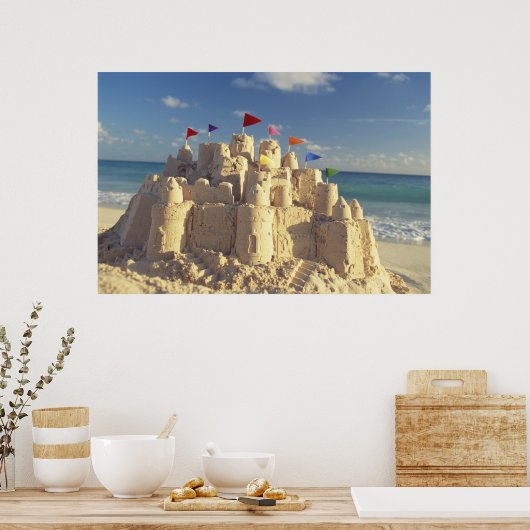 Sandcastle on Beach Poster (Keuken)