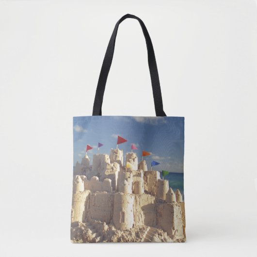 Sandcastle on Beach Tote Bag (Voorkant)