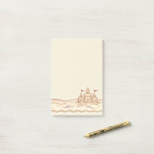 Sandcastle Post-it® Notes (Op bureau)