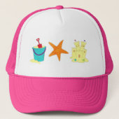 Sandcastle Sand Castle Starfish Pail Beach Ocean Trucker Pet (Voorkant)