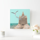 Sandcastle Seagull-klok Vierkante Klok (Huis)