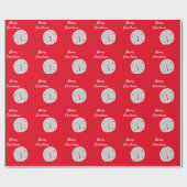 Sanddollar Pattern Red White Beach Merry kerst Cadeaupapier (Vlak)