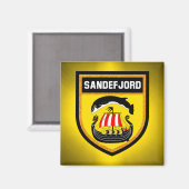 Sandefjord Flag Magneet (Voorkant / Achterkant)