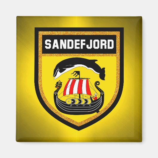 Sandefjord Flag Magneet (Voorkant)