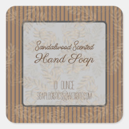 Sandelhout zeep vierkante sticker