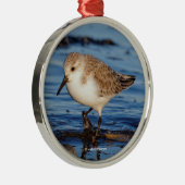 Sanderende Sandpiper die de Shores afzwaait Metalen Ornament (Rechts)