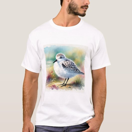 Sanderling Bird 200924AREF115 - Watercolor T-shirt (Voorkant)
