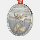 Sanderling Shorerunners Metalen Ornament (Links)