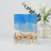 Sanderling Shuffle Briefkaart WatercolorBeach Memo (Staand voorkant)