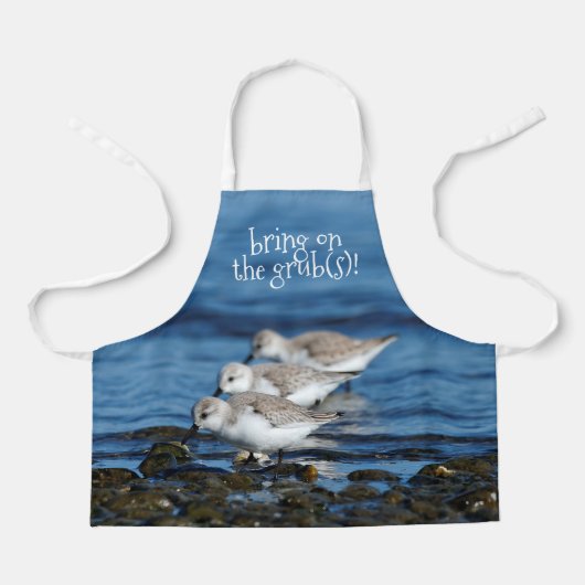 Sanderlings feesten in gespreide synchroniciteit schort (Voorkant)