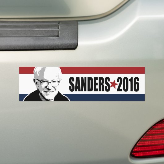 Sanders 2016 Star Red White en Blue Bumper - kopie Bumpersticker (Op auto)
