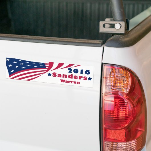 Sanders en Warren 2016 Bumpersticker (Op Truck)