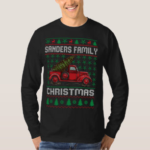 Sanders Familie Lelijke Kersttrui Rode Vrachtwagen T-shirt