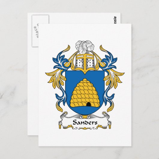 Sanders Family Crest Briefkaart (Voorkant / Achterkant)