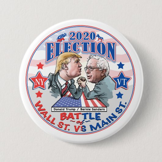 Sanders v. Trump 2020 Ronde Button 7,6 Cm (Voorkant)