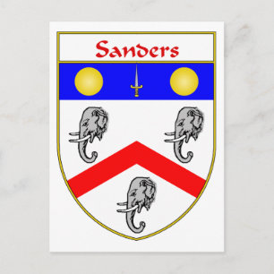 Sanders-wapenschild/familiekust Briefkaart