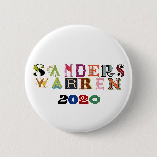 Sanders/Warren 2020 Ronde Button 5,7 Cm (Voorkant)