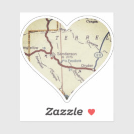 Sanderson TX Retro Map Sticker